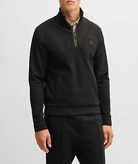 Cotton-Blend Quarter-Zip Sweatshirt
