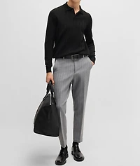Striped Wool-Blend Knitted  Polo
