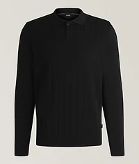 Striped Wool-Blend Knitted  Polo