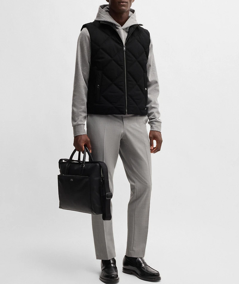 Contino Diamond-Quilted Ribbed Trim Vest