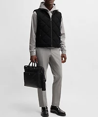Contino Diamond-Quilted Ribbed Trim Vest