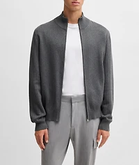 Pinstripe Cotton Knitted Cardigan
