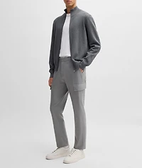 Pinstripe Cotton Knitted Cardigan