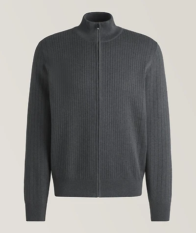 Pinstripe Cotton Knitted Cardigan