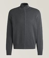 Pinstripe Cotton Knitted Cardigan