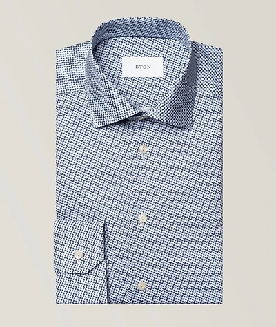 Slim-Fit Micro-Geometric Dress Shirt