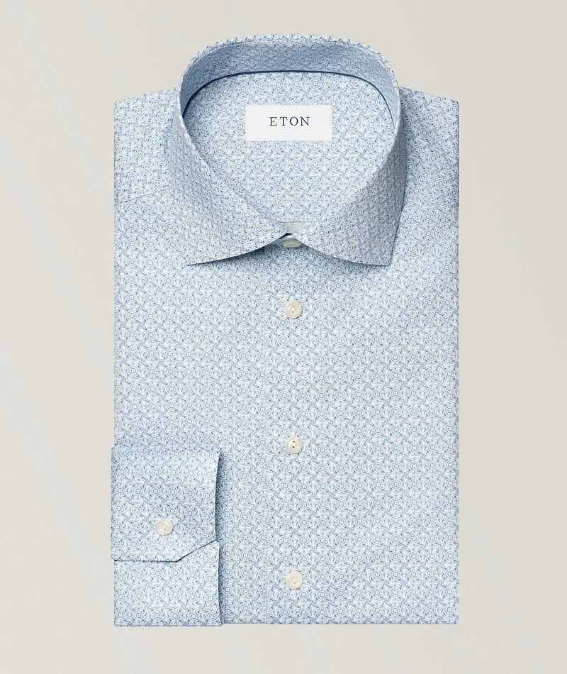 Contemporary-Fit Geometric Dress Shirt