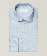 Contemporary-Fit Geometric Dress Shirt