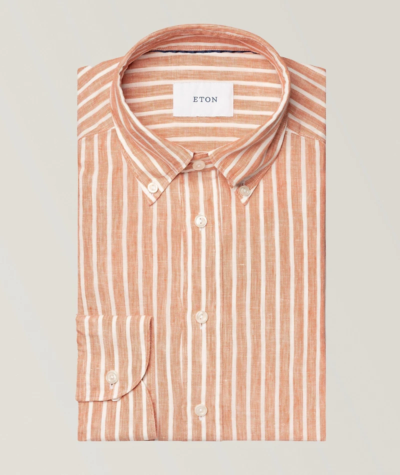 Contemporary-Fit Striped Linen Shirt