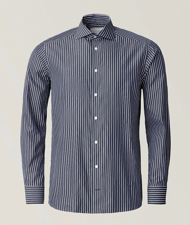Slim-Fit Elevated Stripe Dress Shirt
