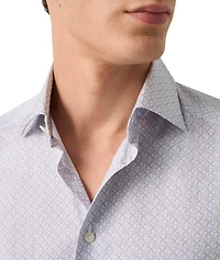 Slim-Fit Geometric Dress Shirt