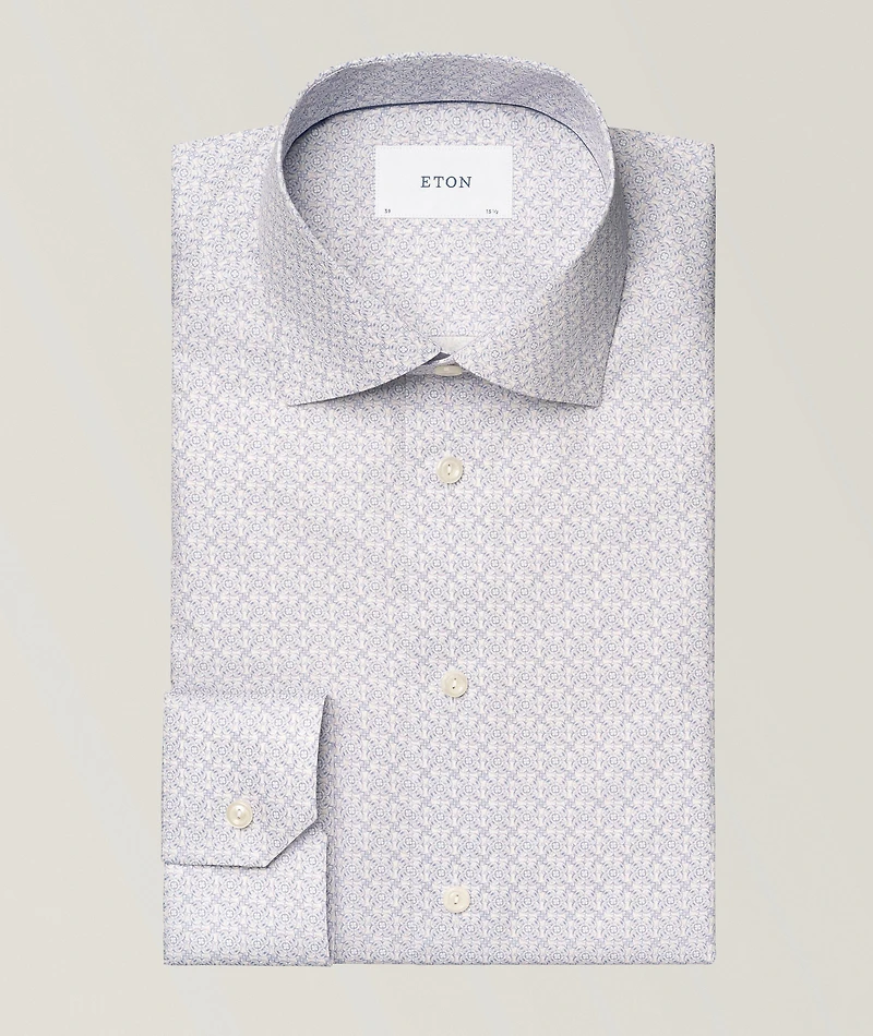 Slim-Fit Geometric Dress Shirt