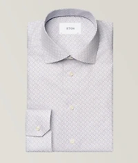 Slim-Fit Geometric Dress Shirt
