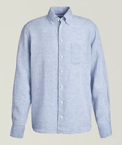 Contemporary-Fit Solid Linen Shirt