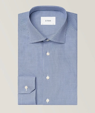Contemporary-Fit Check Twill Dress Shirt