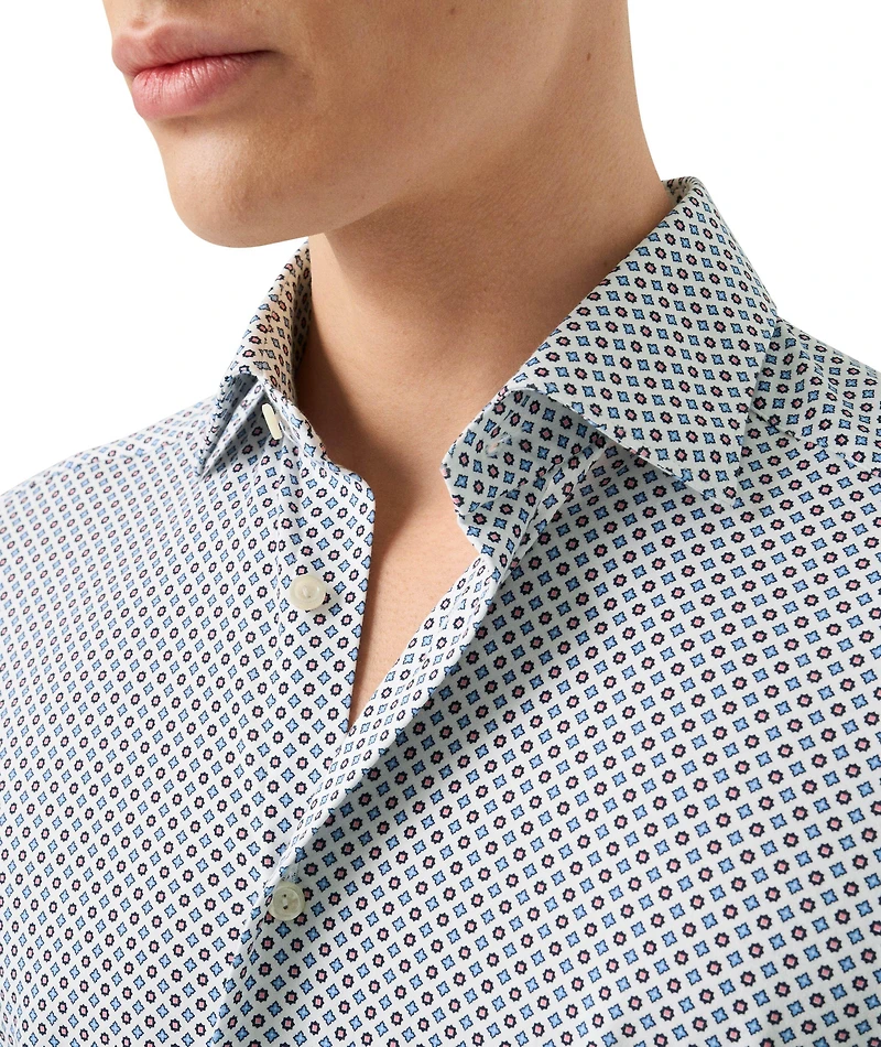 Slim-Fit Geometric 4Flex Dress Shirt