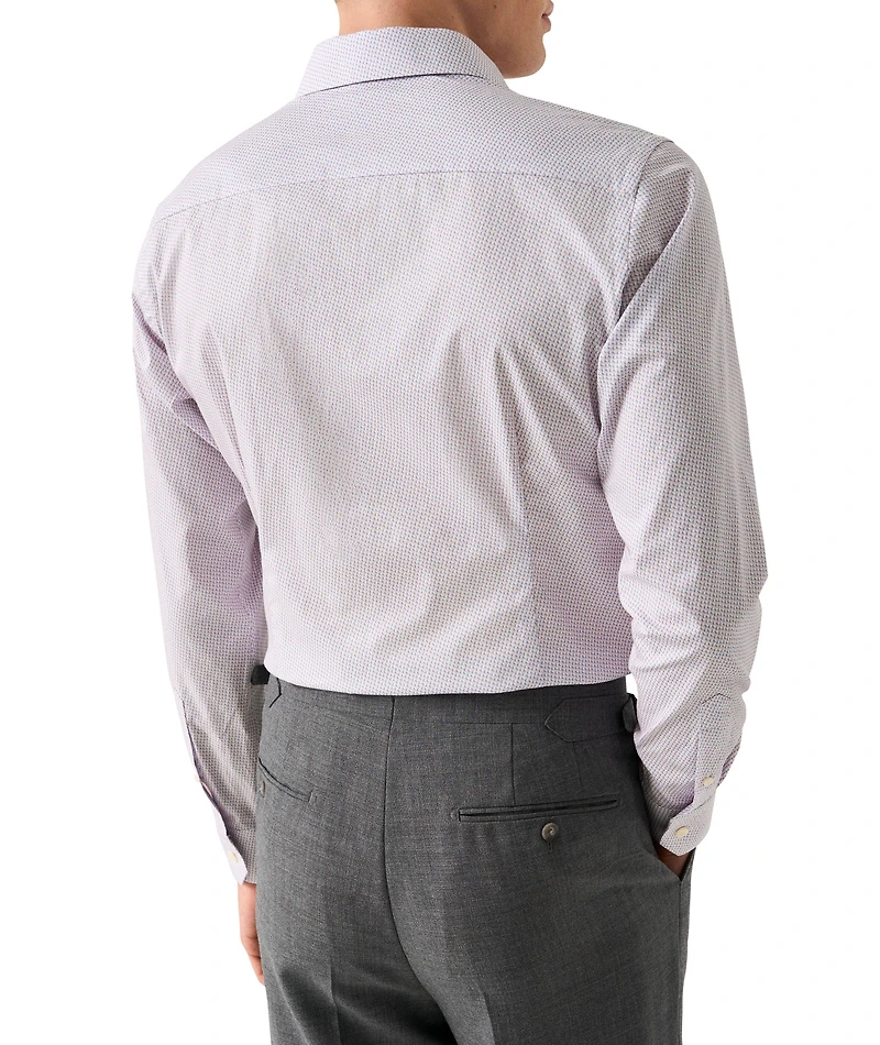 Contemporary-Fit Micro-Geometric Dress Shirt