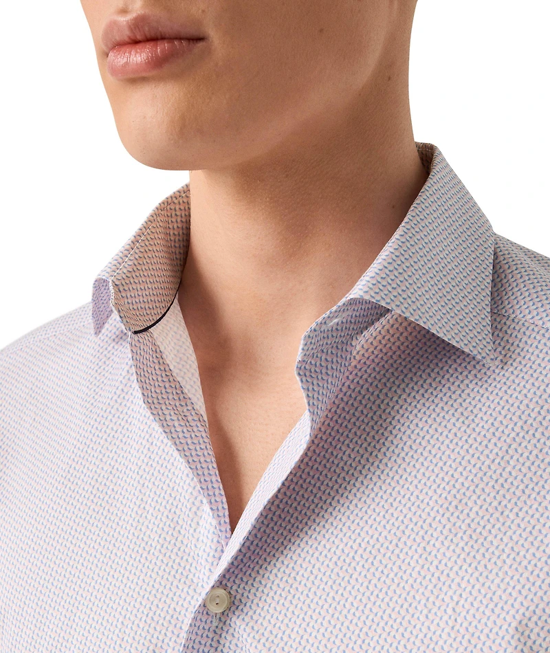 Contemporary-Fit Micro-Geometric Dress Shirt