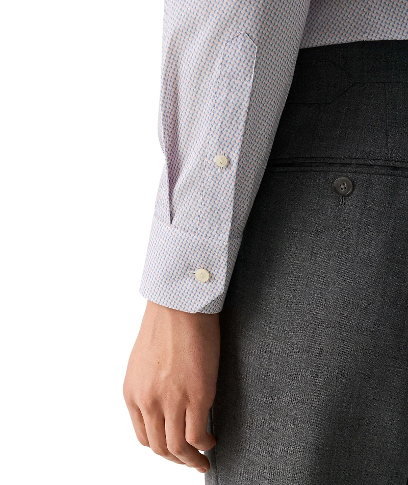 Contemporary-Fit Micro-Geometric Dress Shirt