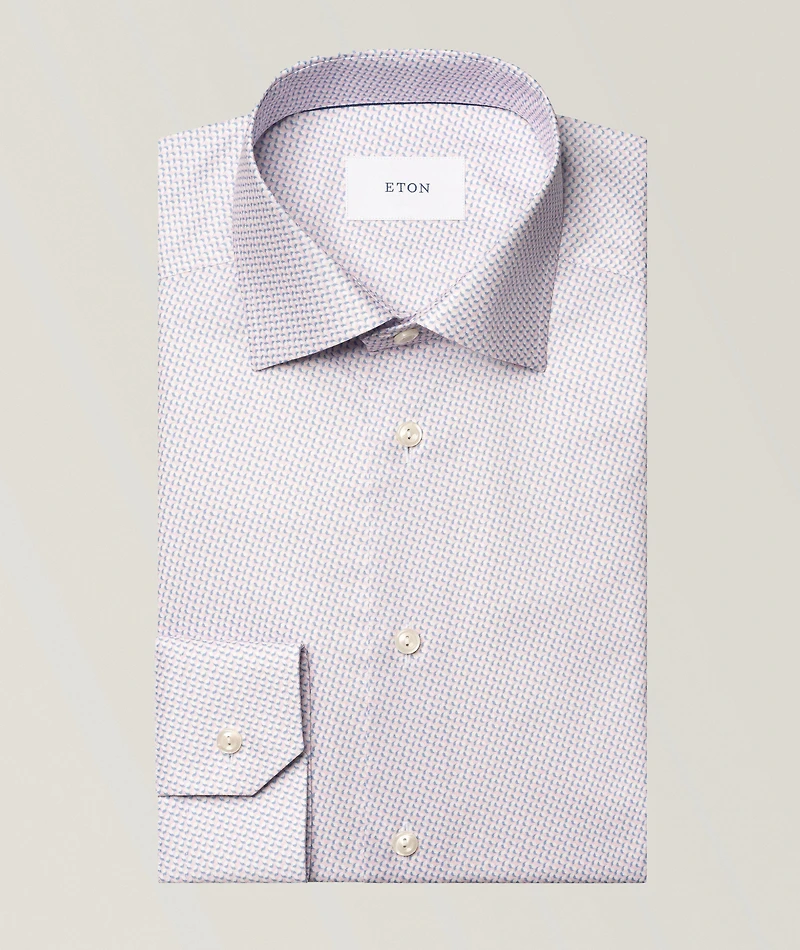 Contemporary-Fit Micro-Geometric Dress Shirt