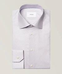 Contemporary-Fit Micro-Geometric Dress Shirt