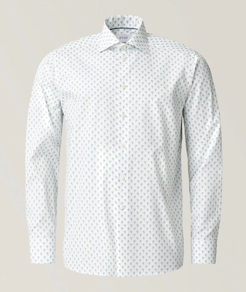 Slim-Fit Palm Tree Dress Shirt