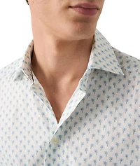 Slim-Fit Palm Tree Dress Shirt
