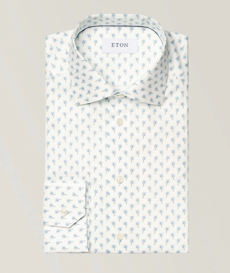 Slim-Fit Palm Tree Dress Shirt