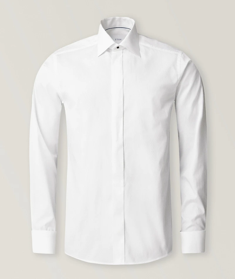 Slim-Fit Textured Tuxedo Shirt