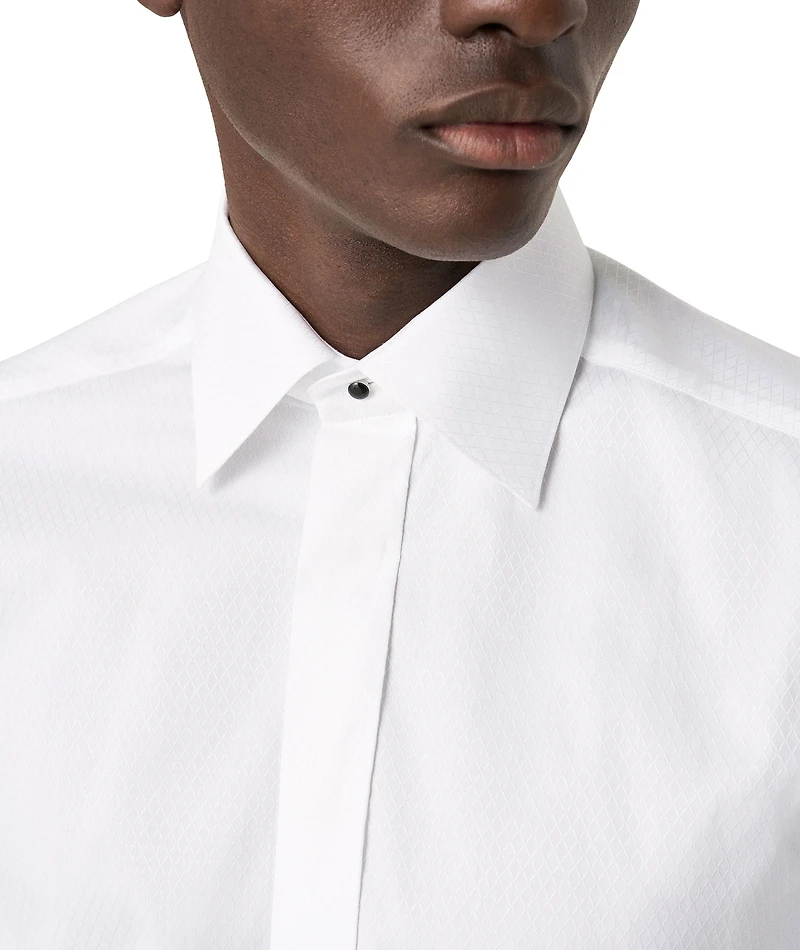 Slim-Fit Textured Tuxedo Shirt