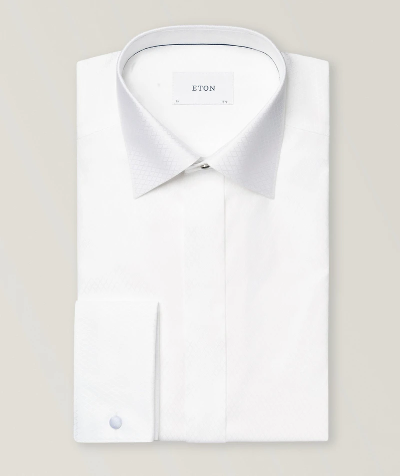 Slim-Fit Textured Tuxedo Shirt