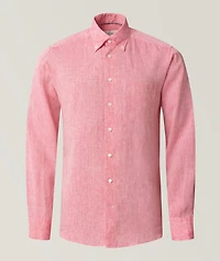 Slim-Fit Plain Weave Linen Shirt