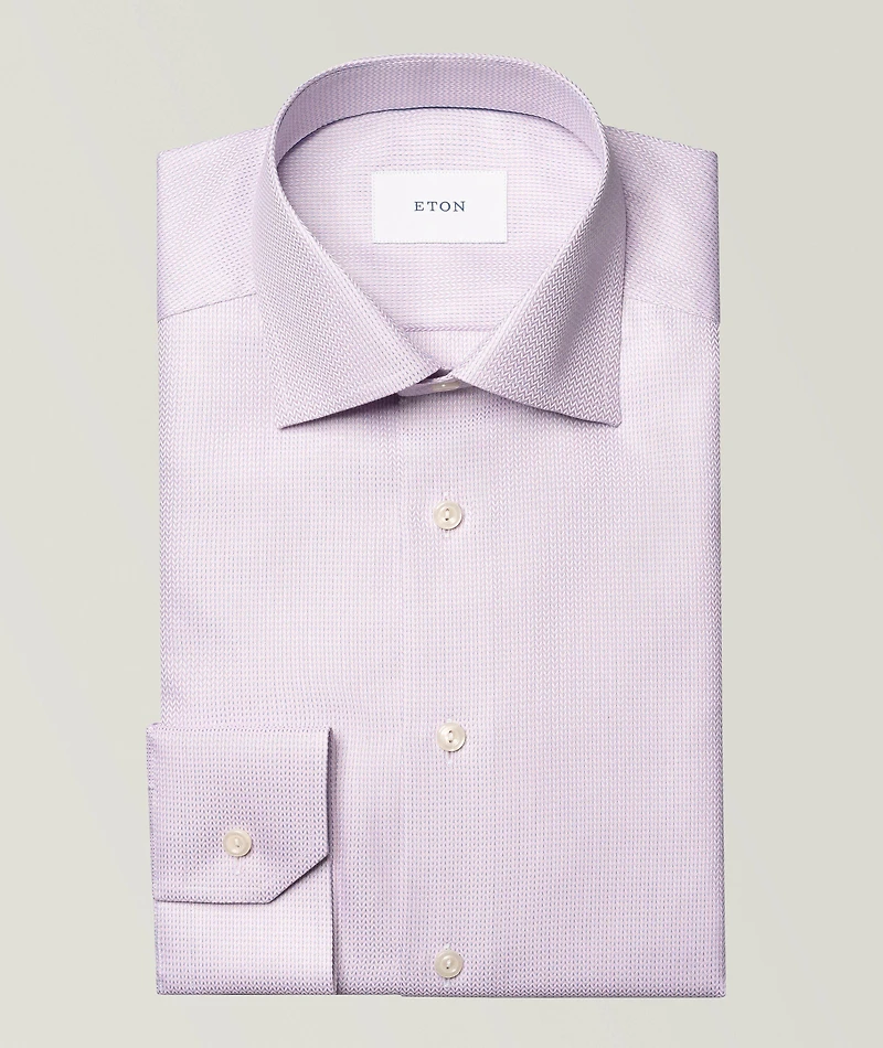 Slim-Fit Herringbone Dress Shirt