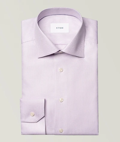 Slim-Fit Herringbone Dress Shirt