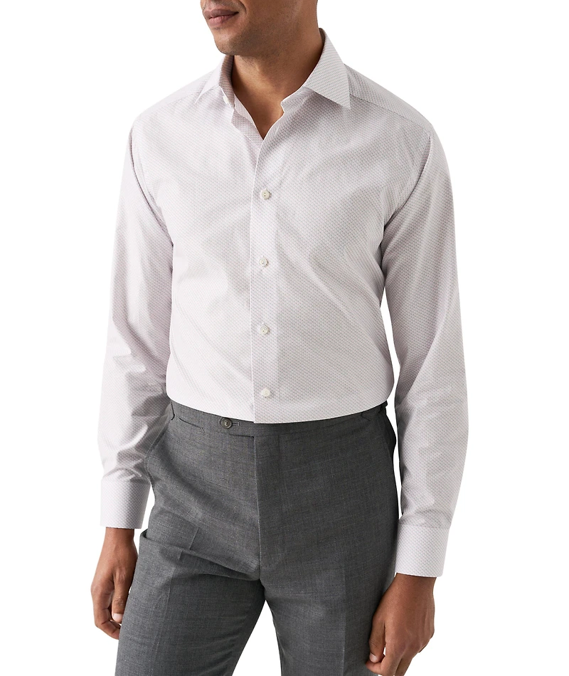 Slim-Fit Micro-Print Dress Shirt