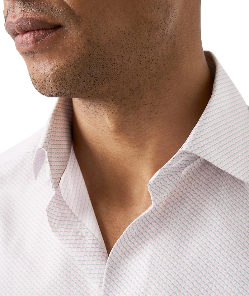 Slim-Fit Micro-Print Dress Shirt