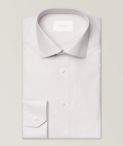 Slim-Fit Micro-Print Dress Shirt