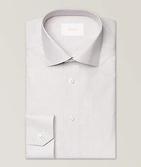 Slim-Fit Micro-Print Dress Shirt