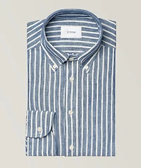 Slim-Fit Striped Linen Shirt