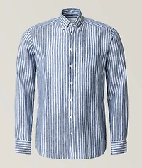 Slim-Fit Striped Linen Shirt