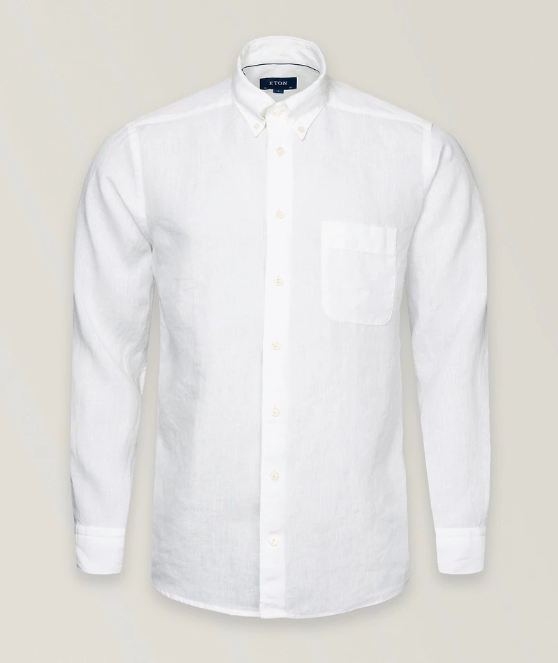 Slim-Fit Solid Linen Shirt