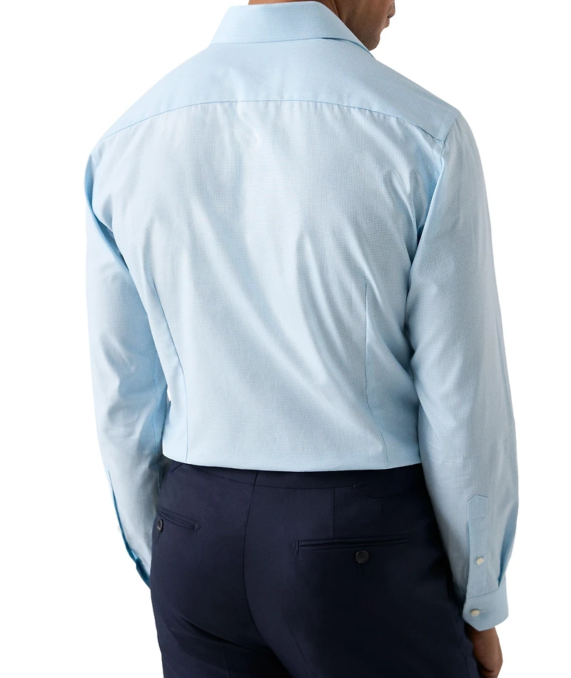 Slim-Fit Fine Check Twill Dress Shirt