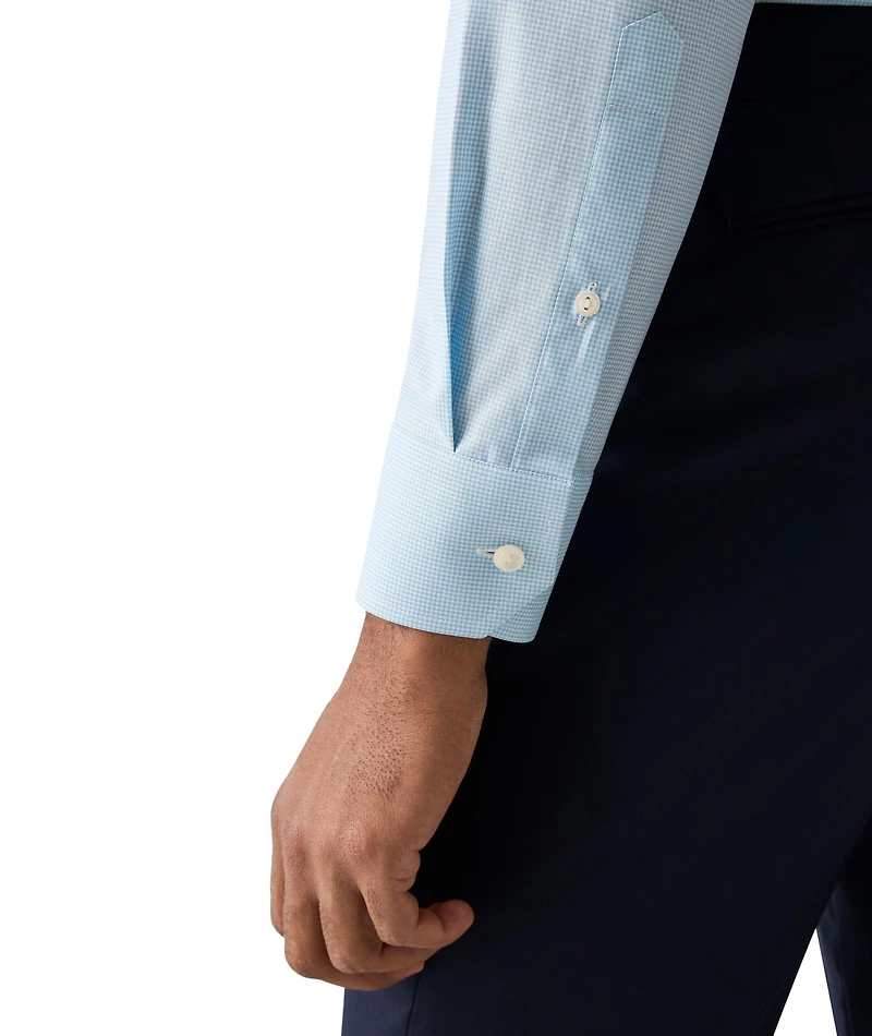 Slim-Fit Fine Check Twill Dress Shirt