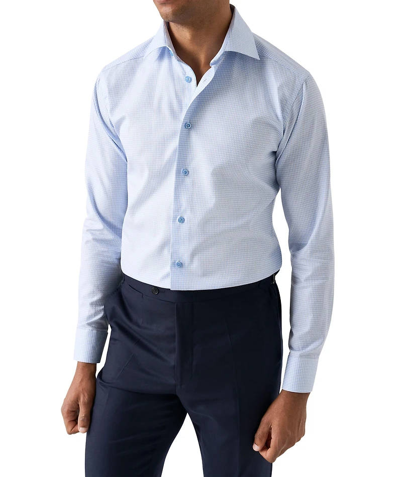 Slim-Fit Check Twill Dress Shirt