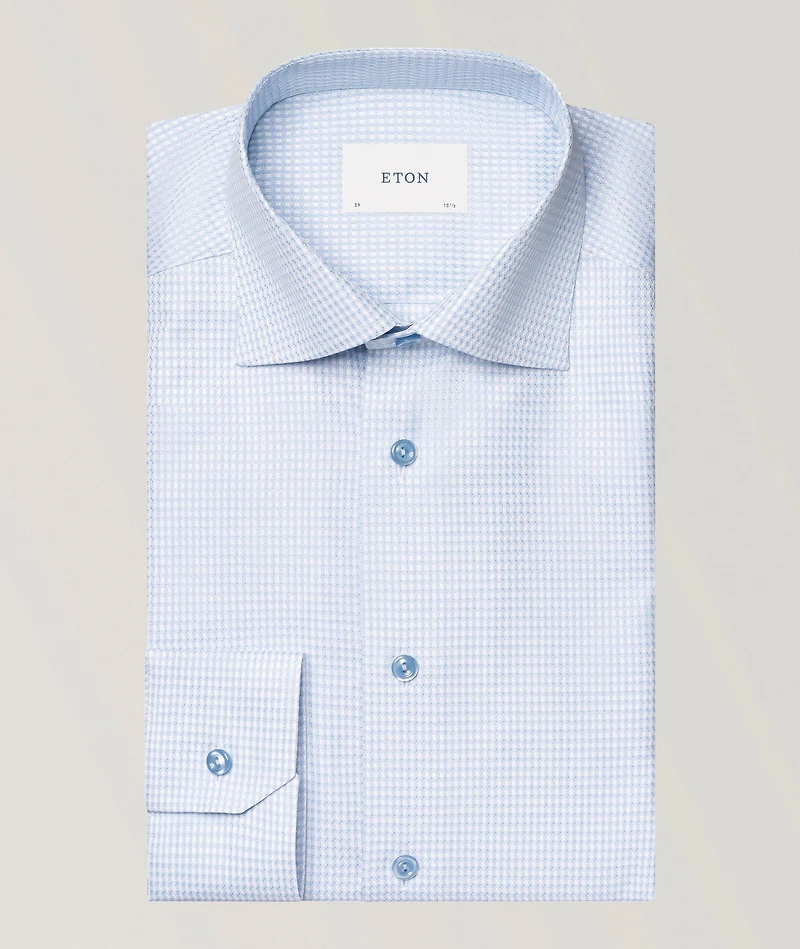 Slim-Fit Check Twill Dress Shirt