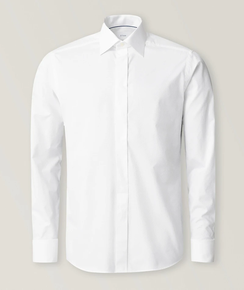 Contemporary-Fit Textured Tuxedo Shirt