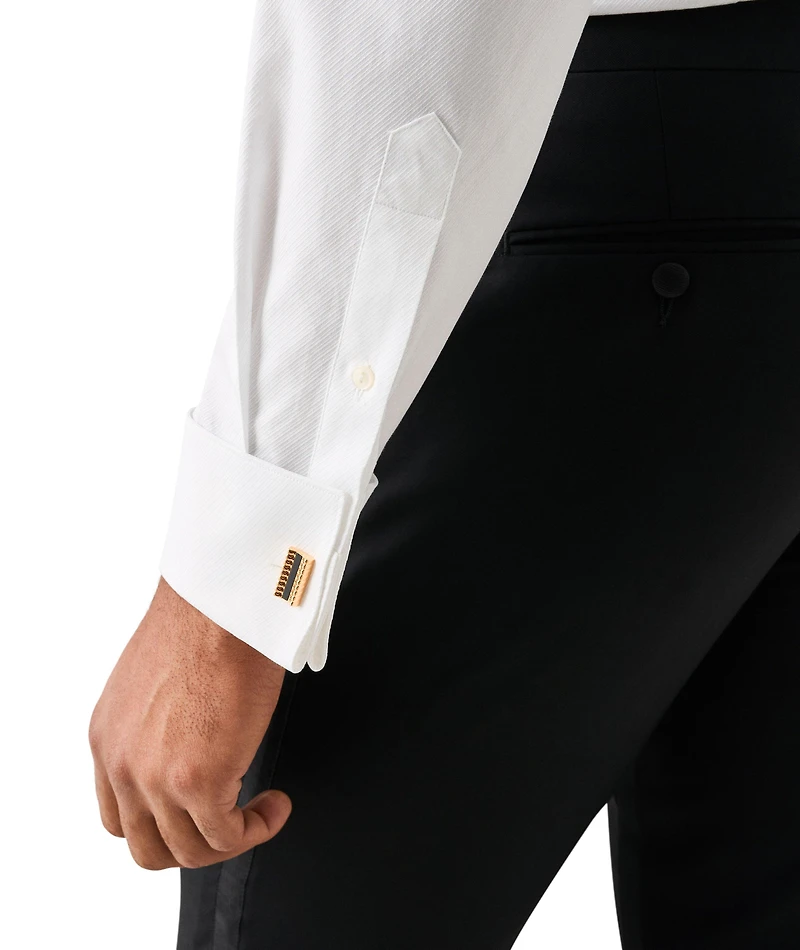 Contemporary-Fit Textured Tuxedo Shirt