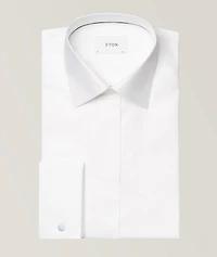 Contemporary-Fit Textured Tuxedo Shirt