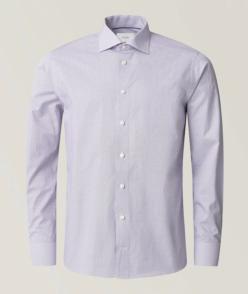 Slim-Fit Micro Dress Shirt
