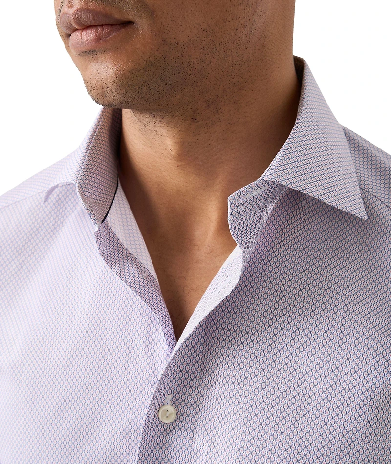 Slim-Fit Micro Dress Shirt